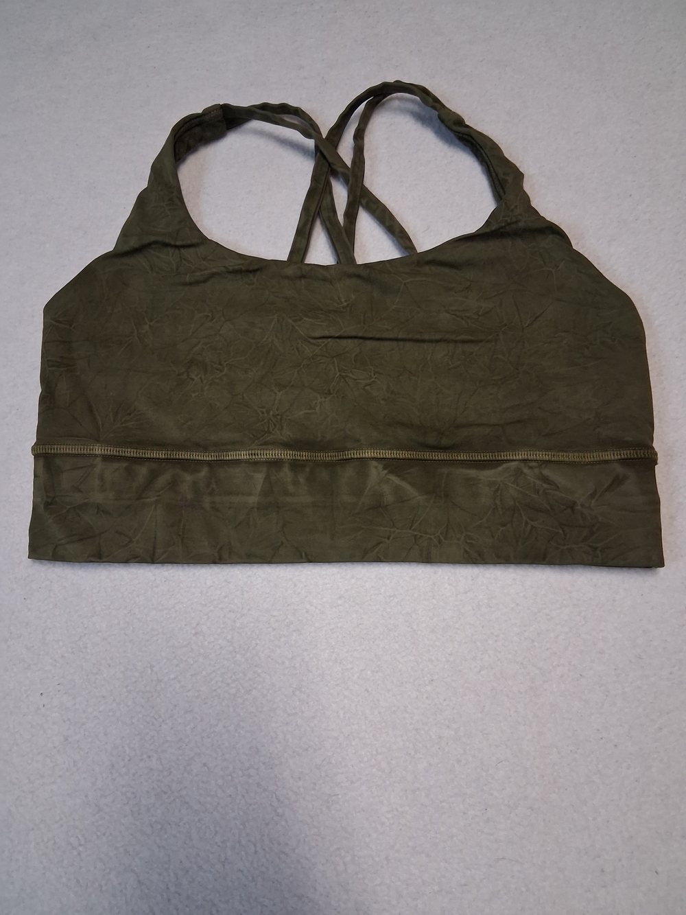 lululemon athletica Olive Green Crackle  Crossback Sports Bra